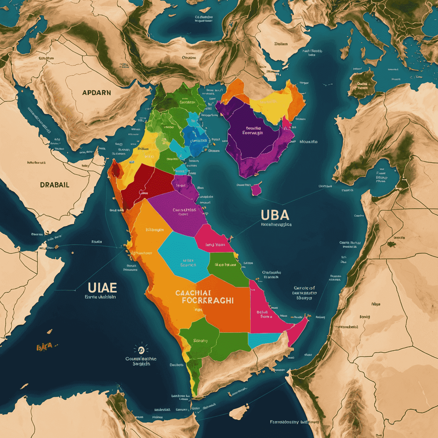 Map of UAE showing extensive 5G coverage with highlighted areas in vibrant colors representing signal strength