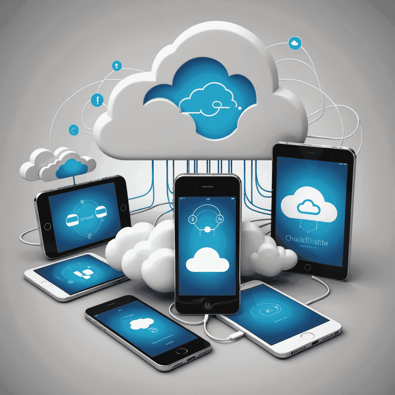 Various mobile devices connected to a cloud, representing different internet data plans